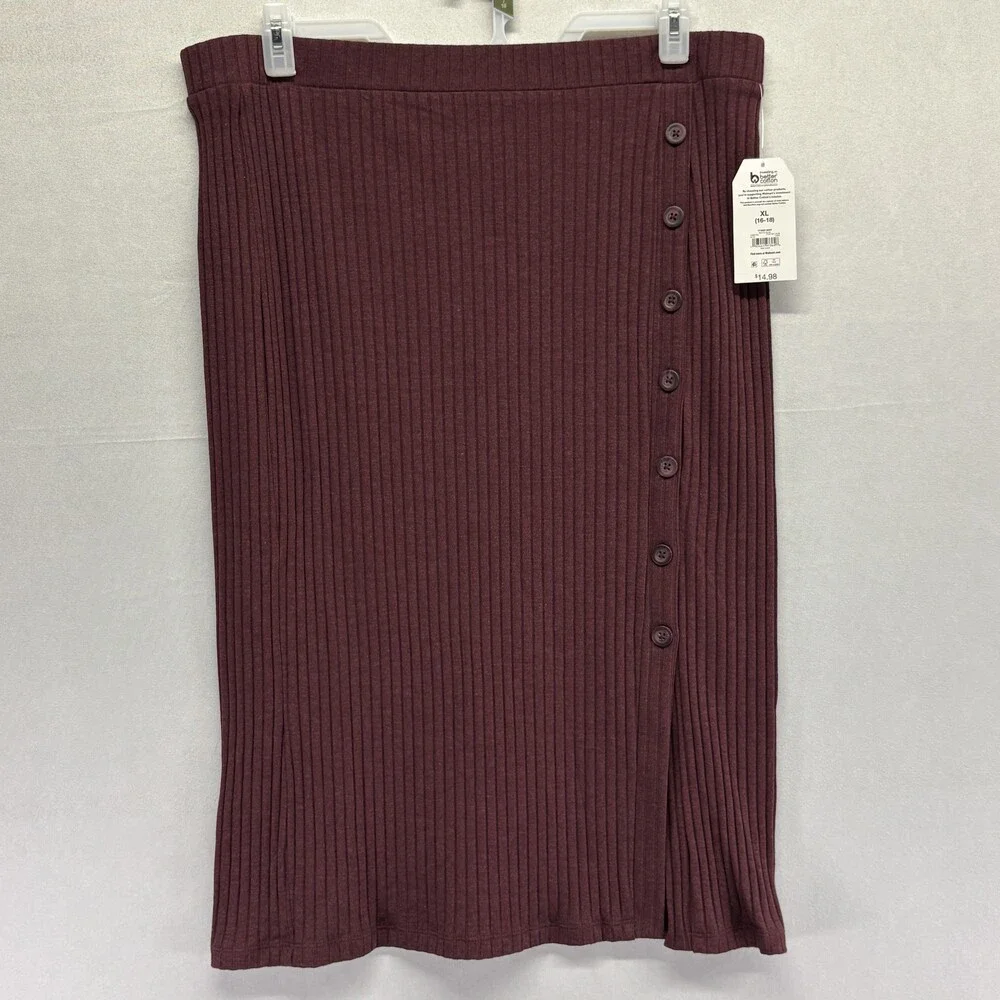 Time and Tru Women's Ribbed Knit Midi Skirt XL (16-18) NWT – Set of 3 Colors - Picture 4 of 13
